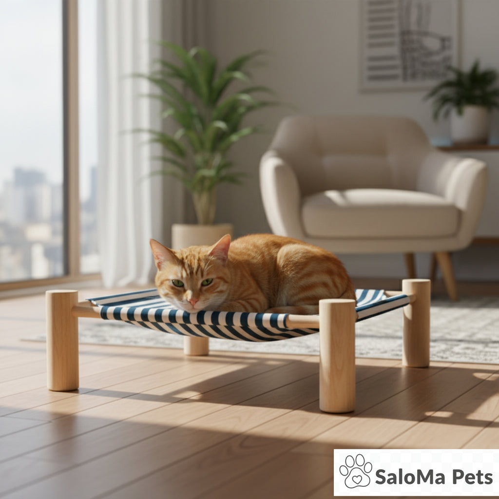 Catre-Cama de Madera para Gatos