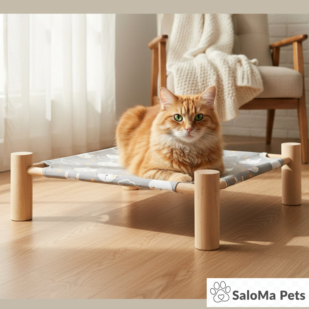 Catre-Cama de Madera para Gatos