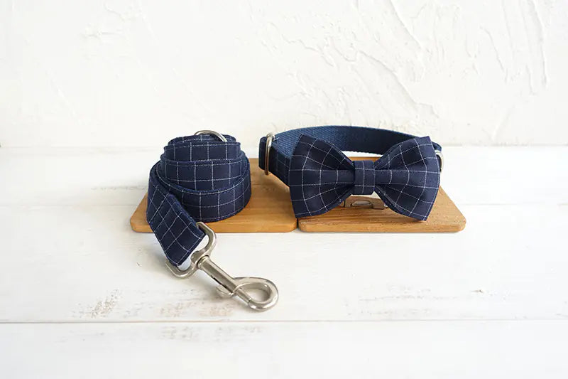 Conjunto de Collar Ajustable con Moño y Correa 'MUTTCO'