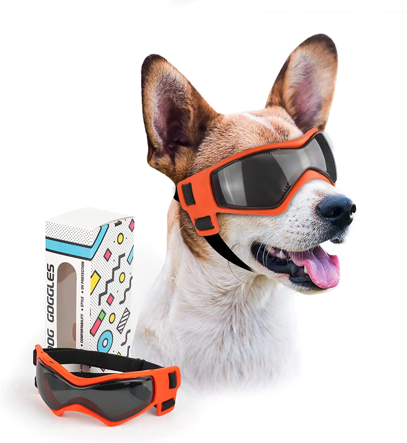 Gafas para Perros con Marco Suave Resistente a los Rayos UV.