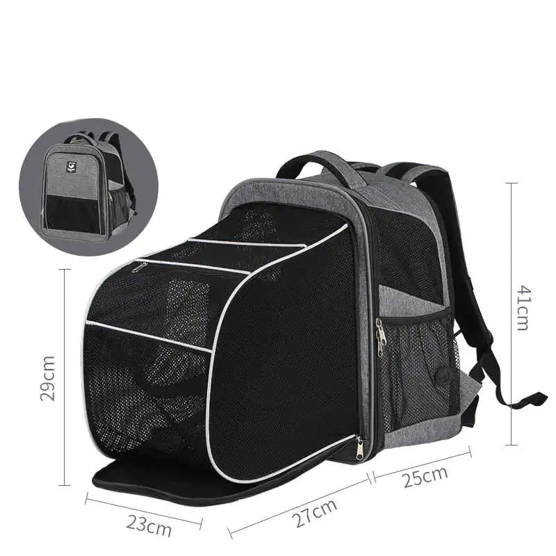 Mochila Portátil para Perros de Gran Capacidad con Cápsula desplegable.