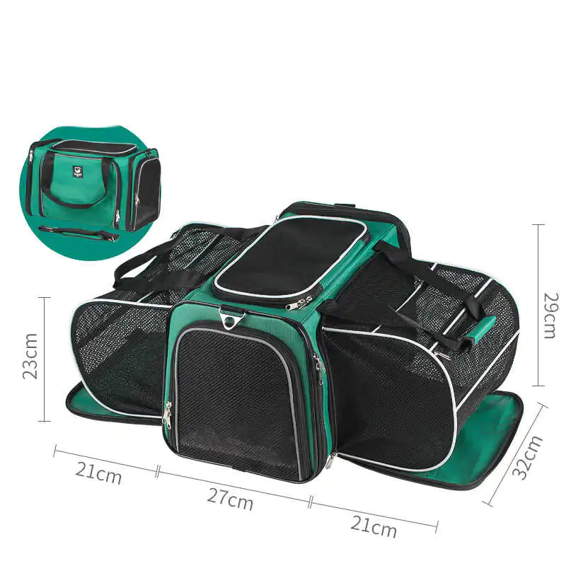 Mochila Portátil para Perros de Gran Capacidad con Cápsula desplegable.