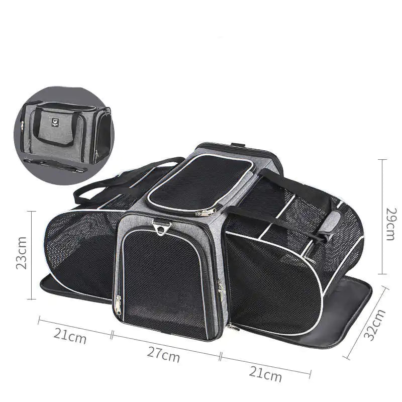 Mochila Portátil para Perros de Gran Capacidad con Cápsula desplegable.